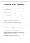 Class V Issue&comma; Turn-In and Residue exam  questions and complete correct answers  2023