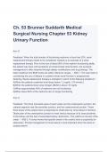 Test Bank for Brunner & Suddarth's Textbook of Medical-Surgical Nursing ,Ch. 53 Brunner Suddarth Medical Surgical Nursing Chapter 53 Kidney Urinary Function |Latest Update