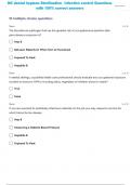 NC dental hygiene Sterilization&lowbar; Infection control Questions with 100&percnt; correct answers