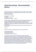 Adult Gerontology - Musculoskeletal System Questions and Answers 100&percnt; Accurate 