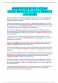 HESI MILESTONE 2 EXAM QUESTIONS AND 100% CORRECT ANSWERS