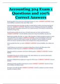 Accounting 304 Exam 1 Questions and 100% Correct Answers