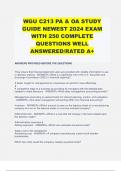 WGU C213 PA & OA STUDY GUIDE NEWEST 2024 EXAM WITH 250 COMPLETE QUESTIONS WELL ANSWERED&sol;RATED A&plus; 