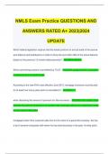 NMLS Exam Practice QUESTIONS AND  ANSWERS RATED A&plus; 2023&vert;2024 UPDATE