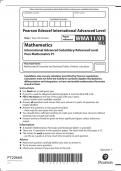 Pearson Edexcel International Advanced Level Jan 2023 AS Pure Mathematics P1