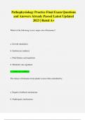 Pathophysiology Practice Final Exam Questions  and Answers Already Passed Latest Updated  2023 &vert; Rated A&plus;