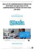2023 ATI PN COMPREHENSIVE PREDICTOR WITH NGN (180 Q&A) 2023 ATI PN COMPREHENSIVE PREDICTOR WITH NGN (180 Q&A) written by NURSING2EXAM www.stuvia.com Downloaded by: NURSING2EXAM  manom265@gmail.com Want to earn $1.236  extra per year?  Distrbuton of this d