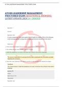 ATI RN LEADERSHIP MANAGEMENT  PROCTORED EXAM &lpar;QUESTIONS & ANSWERS&rpar;  LATEST UPDATE 2024 &vert;A&plus; GRADED