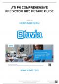 ATI PN COMPREHENSIVE PREDICTOR 2020 RETAKE GUIDE written by NURSING2EXAM www.stuvia.com Downloaded by: NURSING2EXAM  manom265@gmail.com Want to earn $1.236  extra per year?  Distrbuton of this document is illegal