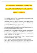 Safe Maternity & Pediatric Nursing Care EXAM WITH COMPLETE SOLUTIONS 100&percnt; VERIFIED