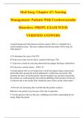 Med Surg: Chapter 47: Nursing Management: Patients With Cerebrovascular Disorders: PREPU EXAM WITH VERIFIED ANSWERS