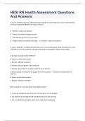 HESI RN Health Assessment Questions And Answers