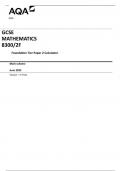 AQA GCSE MATHEMATICS 8300/2F Foundation Tier Paper 2 Calculator Mark scheme June 2023 Version: 1.0 Final 
