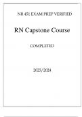 NR 451 EXAM PREP VERIFIED RN CAPSTONE COURSE COMPLETED 20232024