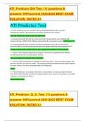 ATI_Predictor Q/A Test. (1) questions & answers 100%correct 2023/2024 BEST EXAM SOLUTION  RATED A+