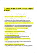 ATI Predictor Questions &Answers Test Bank Graded A.