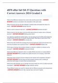  d076 after fail OA 31 Questions with Correct Answers 2024 Graded A
