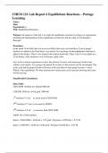 CHEM 121 Lab Report 6 Equilibrium Reactions - Portage Learning