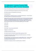 FL Adjusters License Exams With Verified And 100&percnt; Correct Answers