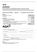 AQA GCSE BUSINESS Paper 2 Influences of marketing and finance on business activity 8132-2-QP-Business-G-12Jun23