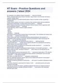 HT Exam - Practice Questions and answers &vert; latest 2024