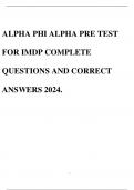 ALPHA PHI ALPHA PRE TEST FOR IMDP COMPLETE QUESTIONS AND CORRECT ANSWERS 2024&period;