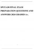 SPCE 630 FINAL EXAM PREPARATION QUESTIONS AND ANSWERS 2024 GRADED A+.