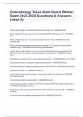 Cosmetology Texas State Board Written Exam 2023-2024 Questions & Answers &lpar;rated A&rpar;