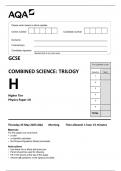 AQA GCSE COMBINED SCIENCE: TRILOGY Tier Physics Paper 1 & 2 Complete Solutions 2023 