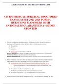 ATI RN MEDICAL-SURGICAL PROCTORED EXAM LATEST 2023-2024 FORM C QUESTIONS & ANSWERS WITH RATIONALES GUARANTEED A+ SCORE UPDATED