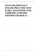 PN FUNDAMENTALS ONLINE PRACTISE TEST B 2023 / QUESTIONS AND VERIFIED ANSWERS
