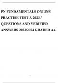 PN FUNDAMENTALS ONLINE PRACTISE TEST A 2023 &sol; QUESTIONS AND VERIFIED ANSWERS
