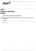 AQA GCSE ENGLISH LANGUAGE 8700/2 Paper 2 Writers’ viewpoints and perspectives Mark scheme June 2023 Version: 1.0 Final