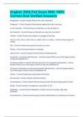 English 2024 Fall Exam With 100&percnt; Correct And Verified Answers