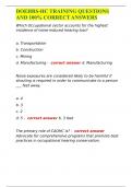 DOEHRS-HC TRAINING QUESTIONS AND 100&percnt; CORRECT ANSWERS