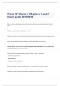Chem 121 Exam 1: Chapters 1 and 2  Study guide 2023/2024