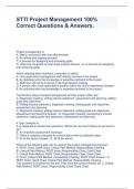 STTI Project Management 100&percnt; Correct Questions & Answers&period;
