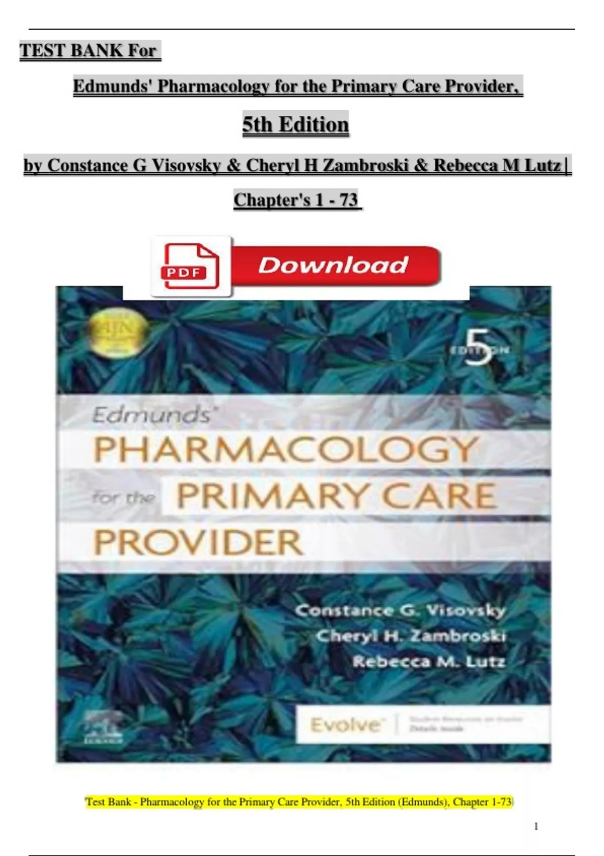 Edmunds' Pharmacology for the Primary Care Provider: 9780323661171:  Medicine & Health Science Books @