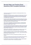 Nevada State Law Practice Exam Questions With Complete Solutions&period;