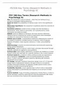 PSY200 Key Terms (Research Methods in Psychology A)