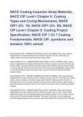 NACE Coating Inspector Study Materials, NACE CIP Level I Chapter 8: Coating Types and Curing Mechanisms, NACE CIP1 (Ch. 15), NACE CIP1 (Ch. 20), NACE CIP Level I Chapter 9: Coating Project Specification, NACE CIP 1 Ch 7 Coating Fundamentals, NACE CIP...qu