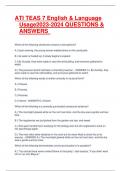 ATI TEAS 7 English & Language Usage2023-2024 QUESTIONS & ANSWERS 