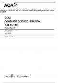 AQA GCSE COMBINED SCIENCE: TRILOGY 8464/P/1H Physics Paper 1H Mark scheme June 2023