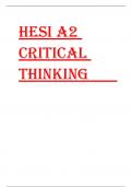 HESI A2 Critical Thinking