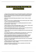  VITA Advanced Exam Questions With Verified Answers
