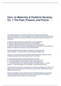 Intro&period; to Maternity & Pediatric Nursing&colon; Ch&period; 1 The Past&comma; Present&comma; and Future