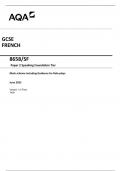 AQA GCSE FRENCH 8658/SF Paper 2 Speaking Foundation Tier Mark scheme including Guidance for Role-plays June 2023 Version: 1.0 Final 