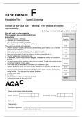 AQA GCSE FRENCH F Foundation Tier Paper 1 Listening 8658-LF-QP-French-G-23May23
