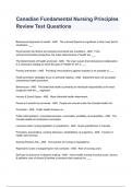 Canadian Fundamental Nursing Principles  100&percnt;  Solved  By  Experts 