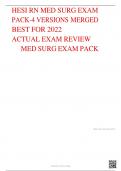 HESI RN MEDSURG EXAM PACK  /ACTUAL EXAM QUESTIONS & ANSWERS 2022/2023 LATEST UPDATE